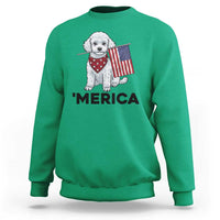 Merica Poodle Mom Dad Patriotic Gift Sweatshirt 4th Of July Pride