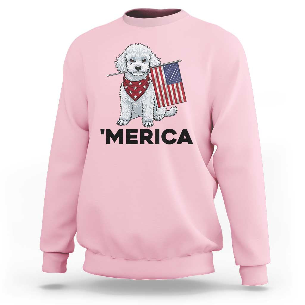 Merica Poodle Mom Dad Patriotic Gift Sweatshirt 4th Of July Pride