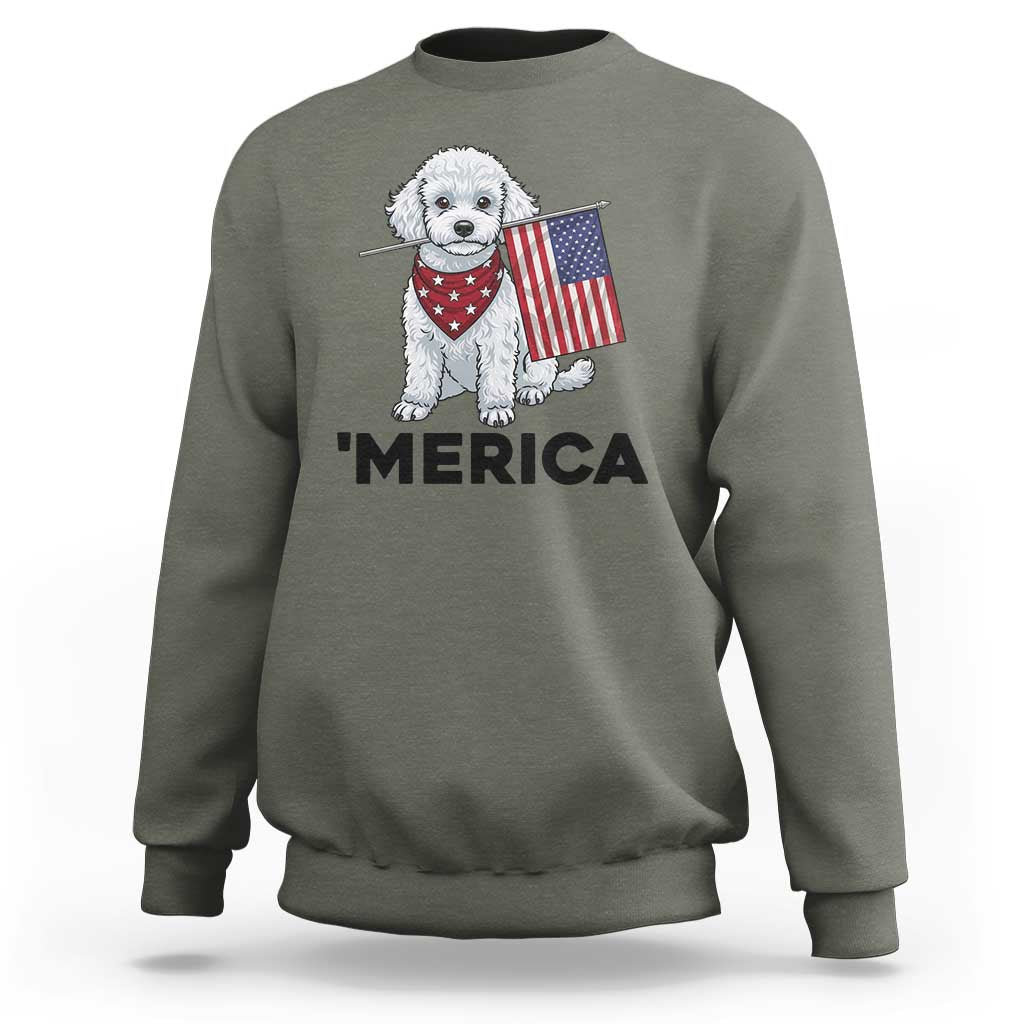 Merica Poodle Mom Dad Patriotic Gift Sweatshirt 4th Of July Pride