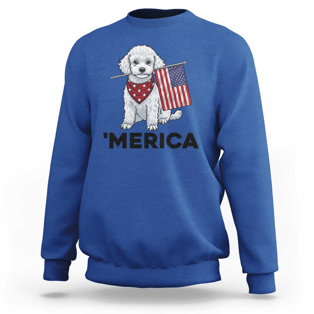 Merica Poodle Mom Dad Patriotic Gift Sweatshirt 4th Of July Pride