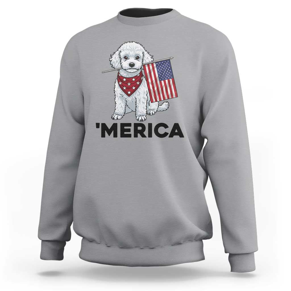 Merica Poodle Mom Dad Patriotic Gift Sweatshirt 4th Of July Pride