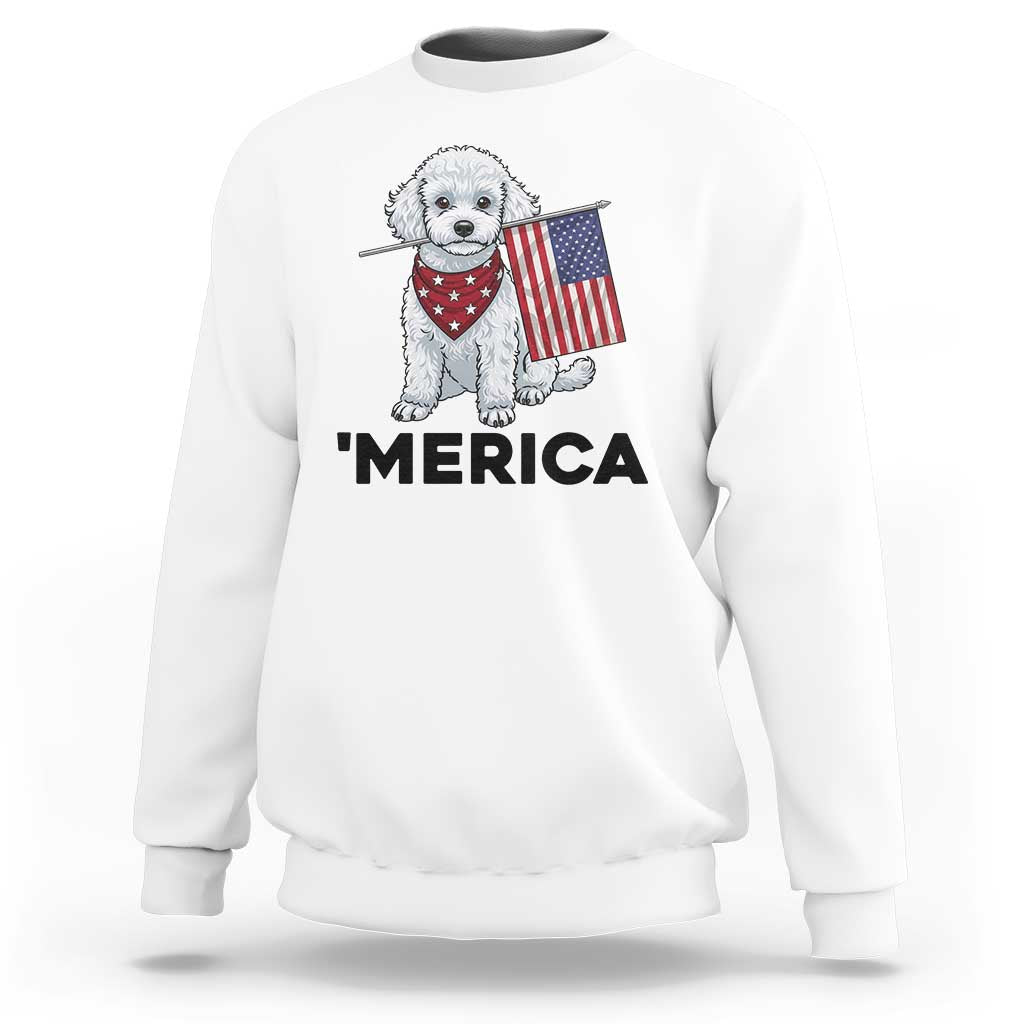 Merica Poodle Mom Dad Patriotic Gift Sweatshirt 4th Of July Pride