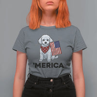 Merica Poodle Mom Dad Patriotic Gift T Shirt For Women 4th Of July Pride