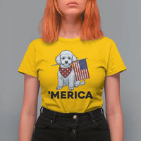 Merica Poodle Mom Dad Patriotic Gift T Shirt For Women 4th Of July Pride