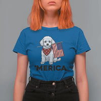 Merica Poodle Mom Dad Patriotic Gift T Shirt For Women 4th Of July Pride