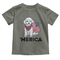 Merica Poodle Mom Dad Patriotic Gift Toddler T Shirt 4th Of July Pride