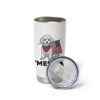 Merica Poodle Mom Dad Patriotic Gift Tumbler Cup 4th Of July Pride