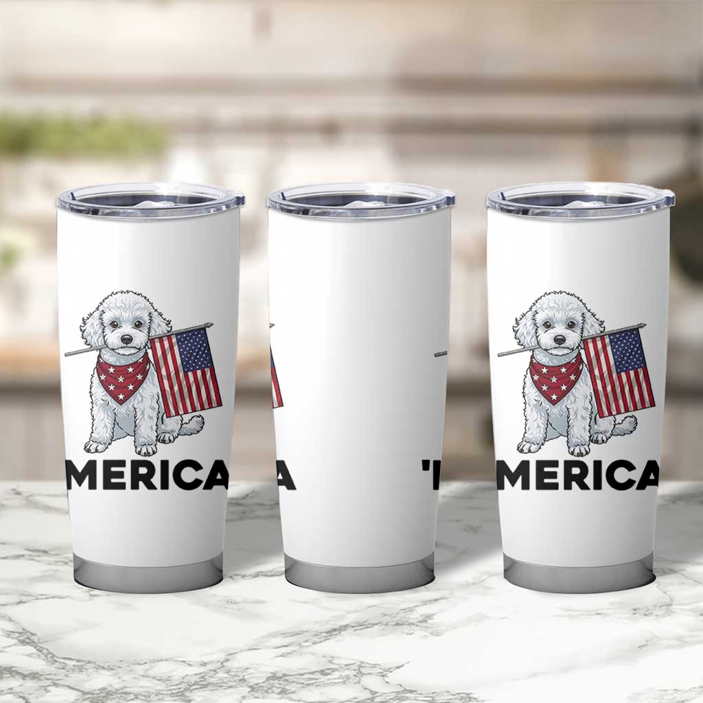 Merica Poodle Mom Dad Patriotic Gift Tumbler Cup 4th Of July Pride