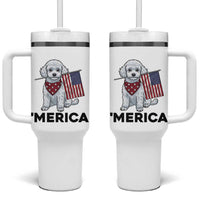 Merica Poodle Mom Dad Patriotic Gift Tumbler With Handle 4th Of July Pride