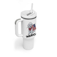 Merica Poodle Mom Dad Patriotic Gift Tumbler With Handle 4th Of July Pride