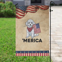 Merica Poodle Mom Dad Gift Patriotic Garden Flag 4th Of July Pride