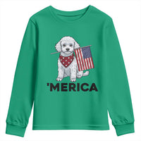 Merica Poodle Mom Dad Patriotic Gift Youth Sweatshirt 4th Of July Pride