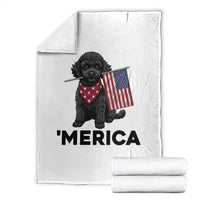 Merica Poodle Dog Lover Gift Throw Blanket Patriotic 4th Of July