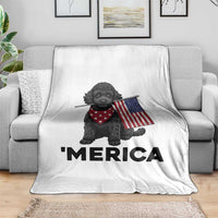 Merica Poodle Dog Lover Gift Throw Blanket Patriotic 4th Of July