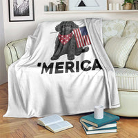 Merica Poodle Dog Lover Gift Throw Blanket Patriotic 4th Of July