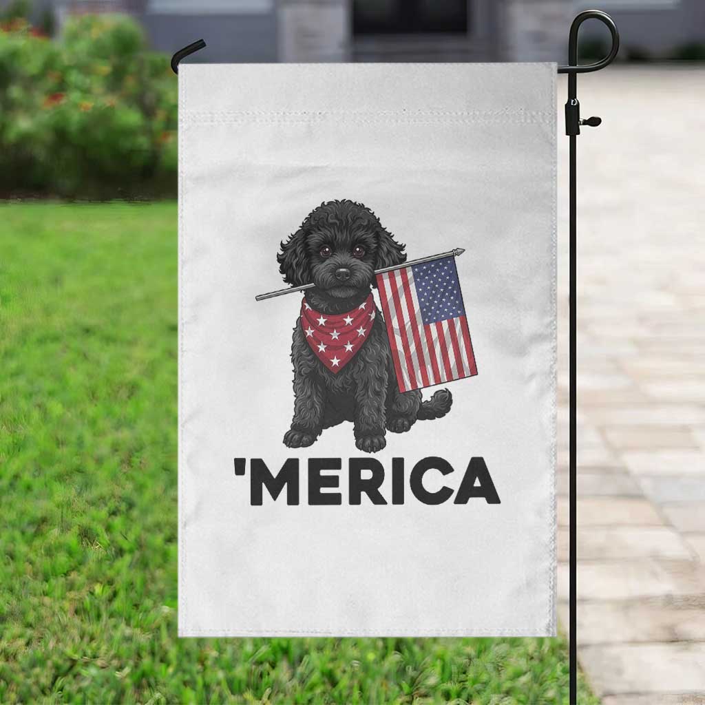 Merica Poodle Dog Lover Gift Garden Flag Patriotic 4th Of July