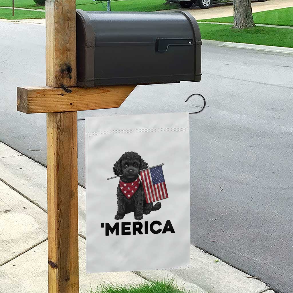 Merica Poodle Dog Lover Gift Garden Flag Patriotic 4th Of July