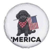 Merica Poodle Dog Lover Gift Spare Tire Cover Patriotic 4th Of July