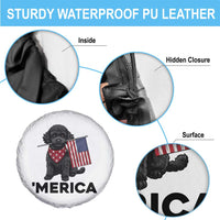 Merica Poodle Dog Lover Gift Spare Tire Cover Patriotic 4th Of July