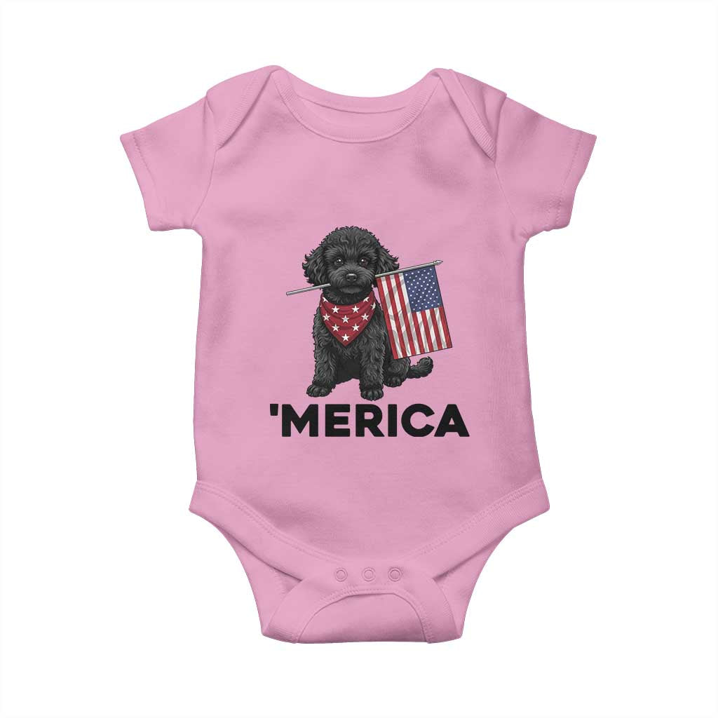 Merica Poodle Dog Lover Gift Baby Onesie Patriotic 4th Of July
