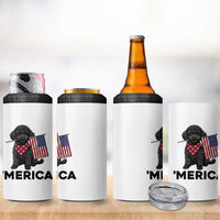 Merica Poodle Dog Lover Gift 4 in 1 Can Cooler Tumbler Patriotic 4th Of July