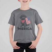 Merica Poodle Dog Lover Gift T Shirt For Kid Patriotic 4th Of July