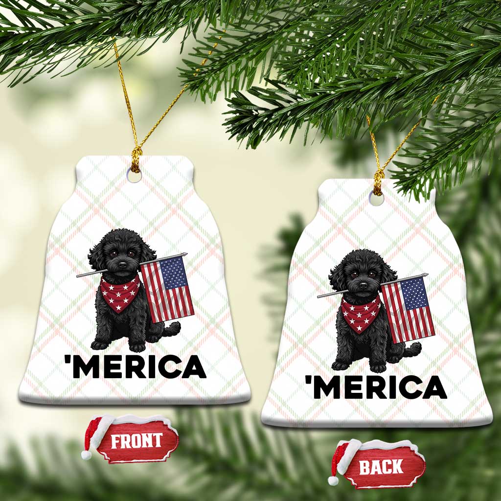 Merica Poodle Dog Lover Gift Ceramic Ornament Patriotic 4th Of July
