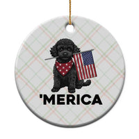 Merica Poodle Dog Lover Gift Ceramic Ornament Patriotic 4th Of July