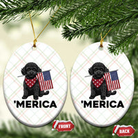 Merica Poodle Dog Lover Gift Ceramic Ornament Patriotic 4th Of July