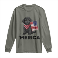 Merica Poodle Dog Lover Gift Long Sleeve Shirt Patriotic 4th Of July