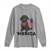 Merica Poodle Dog Lover Gift Long Sleeve Shirt Patriotic 4th Of July