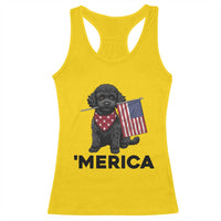Merica Poodle Dog Lover Gift Racerback Tank Top Patriotic 4th Of July
