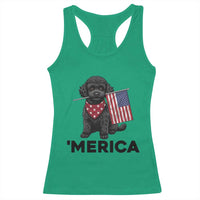 Merica Poodle Dog Lover Gift Racerback Tank Top Patriotic 4th Of July