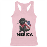 Merica Poodle Dog Lover Gift Racerback Tank Top Patriotic 4th Of July