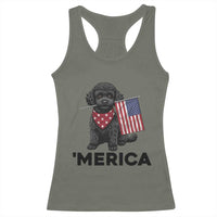 Merica Poodle Dog Lover Gift Racerback Tank Top Patriotic 4th Of July