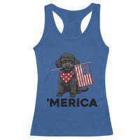 Merica Poodle Dog Lover Gift Racerback Tank Top Patriotic 4th Of July