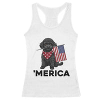 Merica Poodle Dog Lover Gift Racerback Tank Top Patriotic 4th Of July
