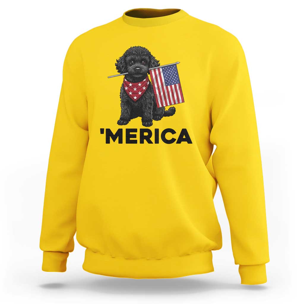 Merica Poodle Dog Lover Gift Sweatshirt Patriotic 4th Of July