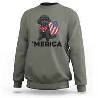 Merica Poodle Dog Lover Gift Sweatshirt Patriotic 4th Of July