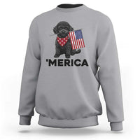 Merica Poodle Dog Lover Gift Sweatshirt Patriotic 4th Of July