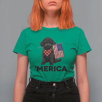 Merica Poodle Dog Lover Gift T Shirt For Women Patriotic 4th Of July