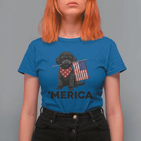 Merica Poodle Dog Lover Gift T Shirt For Women Patriotic 4th Of July