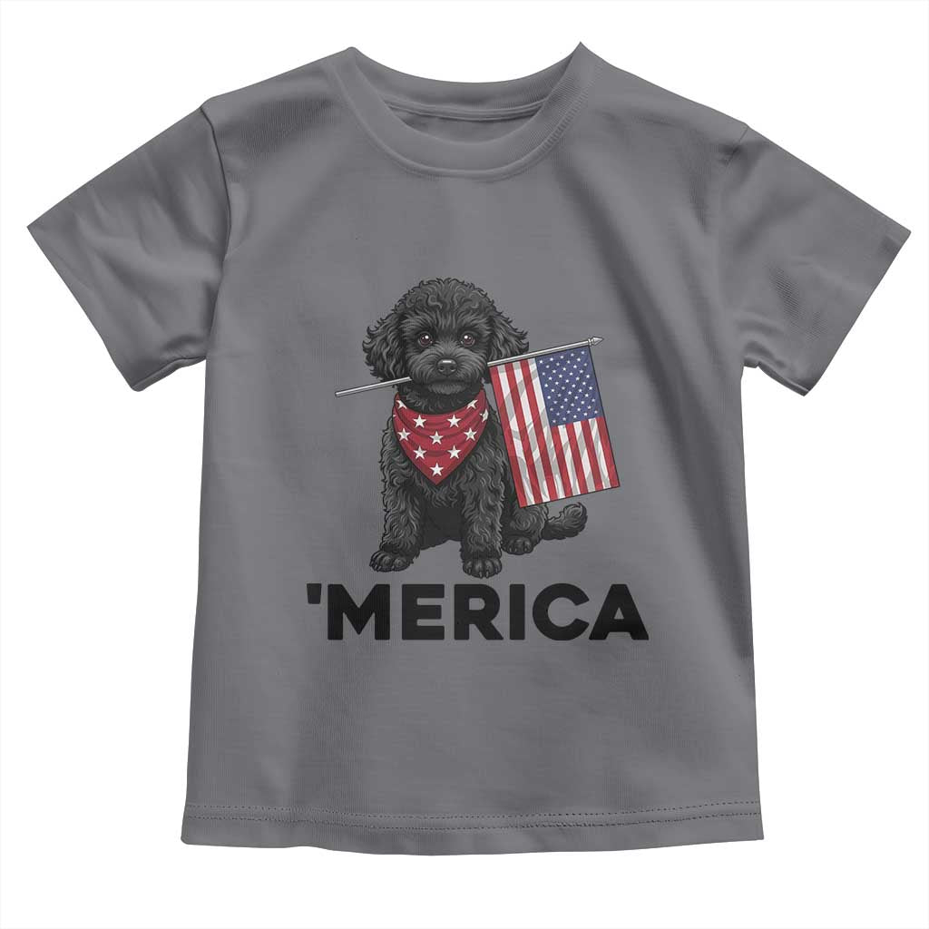 Merica Poodle Dog Lover Gift Toddler T Shirt Patriotic 4th Of July