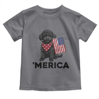 Merica Poodle Dog Lover Gift Toddler T Shirt Patriotic 4th Of July
