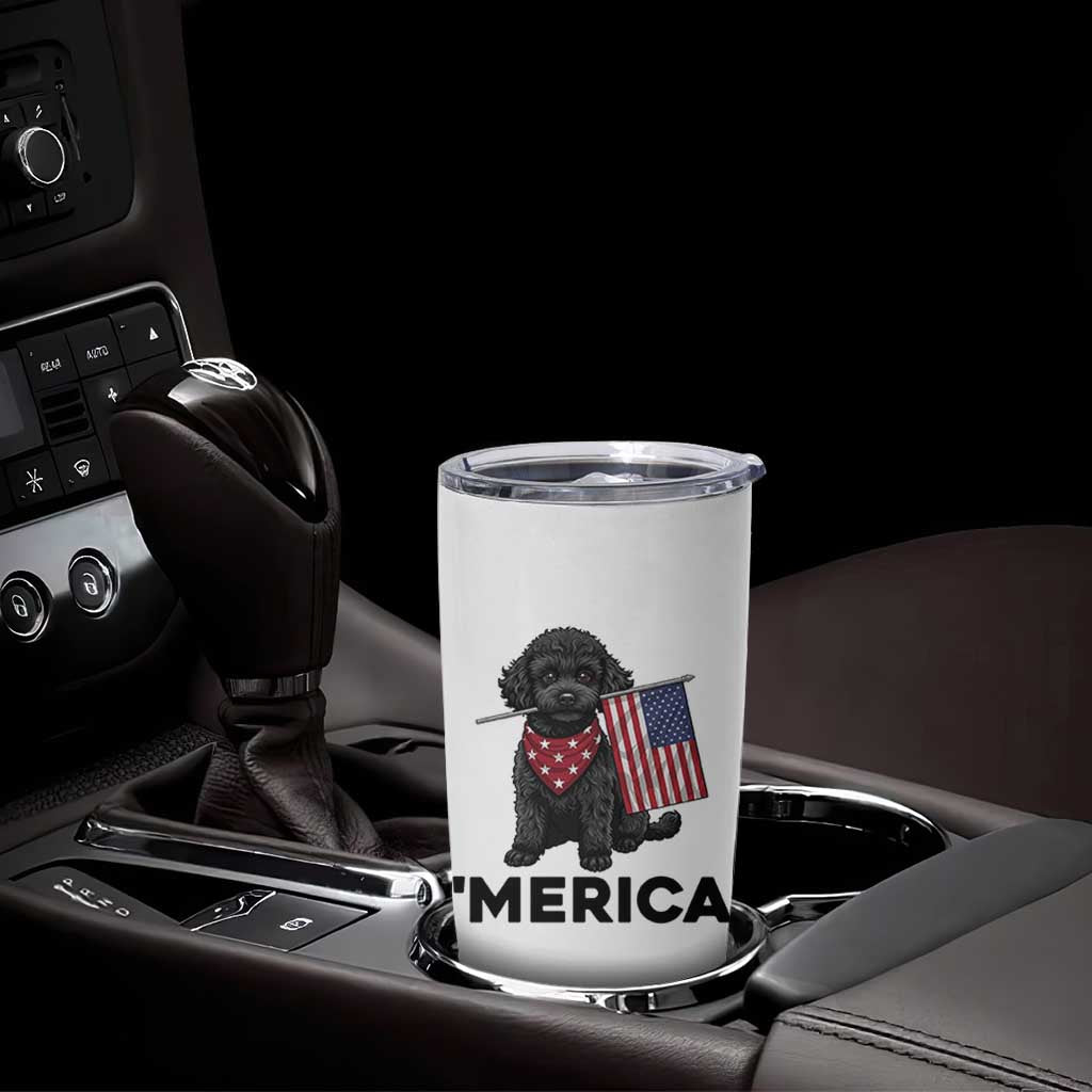 Merica Poodle Dog Lover Gift Tumbler Cup Patriotic 4th Of July