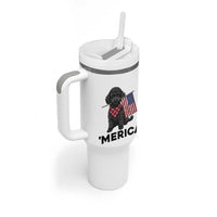 Merica Poodle Dog Lover Gift Tumbler With Handle Patriotic 4th Of July
