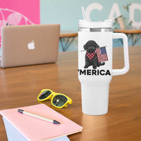 Merica Poodle Dog Lover Gift Tumbler With Handle Patriotic 4th Of July