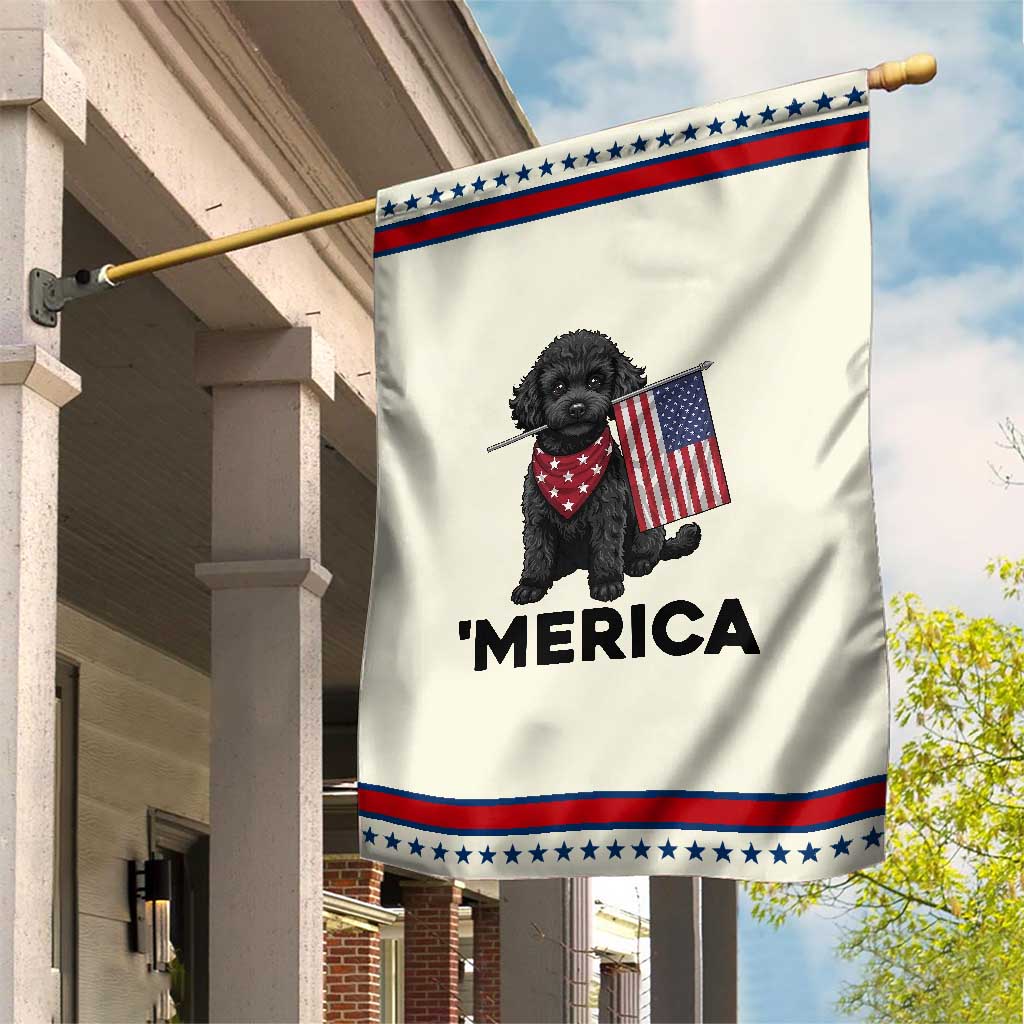 Merica Poodle Dog Lover Gift Patriotic Garden Flag 4th Of July
