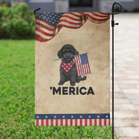 Merica Poodle Dog Lover Gift Patriotic Garden Flag 4th Of July