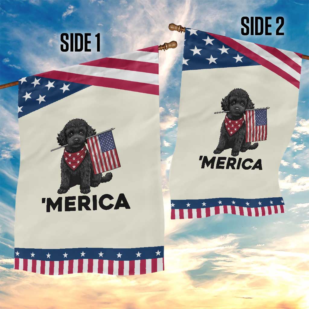 Merica Poodle Dog Lover Gift Patriotic Garden Flag 4th Of July